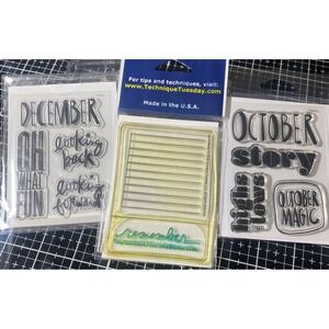 Ali Edwards Story Stamps Lot Of 3  Document Life Journaling Lines Dec Oct Months
